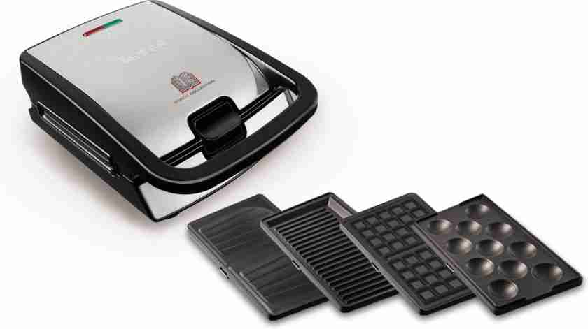 Tefal Snack Collection SW854D - Contactgrill - Tosti ijzer - Anti-aanbaklaag - 4 verschillende platen - RVS